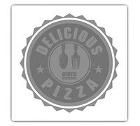 2 x Square 7.5cm Vinyl Stickers - Authentic Delicious Pizza Takeaway 40600