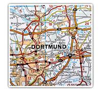 2 x Square 7.5cm Vinyl Stickers - Dortmund Germany German Travel Map City 44895