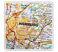 2 x Square 7.5cm Vinyl Stickers - Hamburg Europe Germany German Travel Map 45284