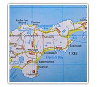 2 x Square 7.5cm Vinyl Stickers - Isle of Tiree Scotland Travel UK GB Map 45414