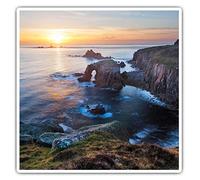 2 x Square 7.5cm Vinyl Stickers - Lands End Cornwall England UK 45509