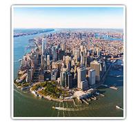 2 x Square 7.5cm Vinyl Stickers - Lower Manhattan New York City 45629