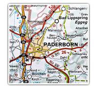 2 x Square 7.5cm Vinyl Stickers - Paderborn City Germany German Travel Map 45969