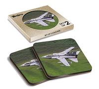 2 x Square Coasters - RAF Tornado Jet Airplane Plane Cork Backed MDF Glossy Tea Coffee Accessory #51846