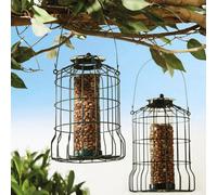 2 X Squirrel-Proof Bird Feeders - Durable Weatherproof Metal Outdoor Garden Wild Bird Feeding Station - Each 26 X 17Cm Diameter