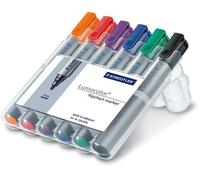 2 X Staedtler Lumocolor Flipchart Marker 356 WP6 Bullet Tip - Assorted Colours (Pack of 6)