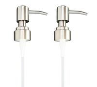 2 x Stainless Steel Soap Dispenser, 28 mm Replacement Pump for Liquid Soap Dispenser, Soap Dispenser for Bathroom Kitchen, Elegant Brushed Finish