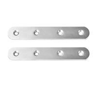 2 x Stainless Steel Straight Bracket 100 mm Flat Brace Fixings Corner Protector Support with Screw for Furniture