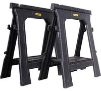 2 x Stanley Non-Slip Plastic Pair Of Folding Saw Horse Trestles Stands, 170713