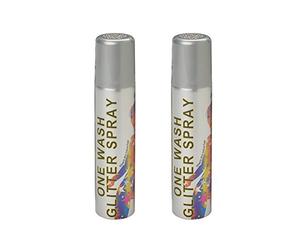 2 x Stargazer Silver Glitter Hair Spray One Wash Temporary Colour