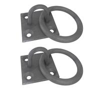 2 x Steel Ring on Plate Anchor Point | Heavy-Duty Hook Loop Bracket for Chain, Gate, Fence, Wall, Ceiling, Swing, Rope & Suspension | Durable M6 Fixing Holes for Secure Mounting Indoors & Outdoors