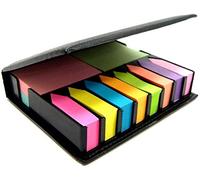 2 X Sticky memo Notes Holder with Index tab Flags in Leather Like case