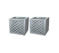 2 X Strata 39Cm Lazio Planter Gn696-Pew-St Grey Planter