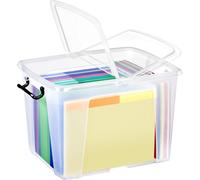 2 X Strata Smart 40L Plastic Storage Boxes With Lids - Clear