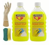 2 X Sugar Soap Liquid Concentrate Cleaner, 500ml, Powerful Cleaner for Paintwork and Household Use, Ideal Sugar Soap for Walls and Cleaning, Includes Sponge and Pair of Gloves