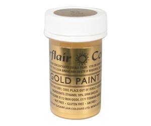 2 x Sugarflair Gold Edible Paint Cake Icing Matt Colour Sugarpaste Decorating