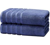 2 x Super Jumbo Bath Sheets- 100 x 200 cm- 100% Egyptian Cotton Extra Large Bath Sheet Towels Soft and quick Dry (Light Blue)