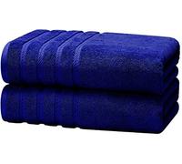 2 x Super Jumbo Bath Sheets- 100 x 200 cm- 100% Egyptian Cotton Extra Large Bath Sheet Towels Soft and quick Dry (Blue)