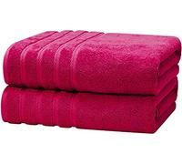 2 x Super Jumbo Bath Sheets- 100 x 200 cm- 100% Egyptian Cotton Extra Large Bath Sheet Towels Soft and quick Dry (Hot Pink)