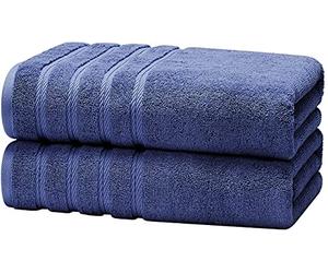 2 x Super Jumbo Bath Sheets- 100 x 200 cm- 100% Egyptian Cotton Extra Large Bath Sheet Towels Soft and quick Dry (Light Blue)