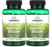 2 x SWANSON Full Spectrum Butcher's Broom, 470 mg, 100 Capsules, 2 Bottle Bundle