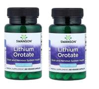 2 x Swanson Lithium Orotate 5 mg -60 Veggie Capsules - Brain and Nervous System