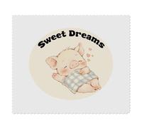2 x 'Sweet Dreams with Sleeping Pig' Microfibre Lens/Glasses Cleaning Cloths (LC00032185)