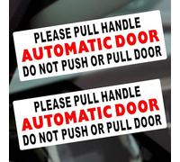 2 x T32 Stickers Automatic Door Do Not Push or Pull Taxi Signs Vehicle Protection Health and Safety Warning Notices Window Minicab Decals Notice Labels 150x50mm (Inside Window to Face Outwards)