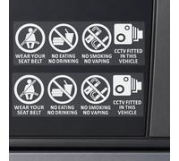 2 x T4E Vehicle Stickers No Eating Drinking Smoking Vaping Signs External