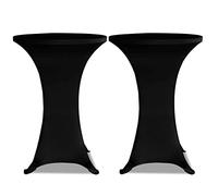 2 x Table Covers for Bar Table, Diameter 70 cm, Black, Stretch Cover Elastic with Elastic Band, Washable up to 40 °C, Non-Slip, Versatile for Wedding, Dining Room, Living Room, Protection Against Dust