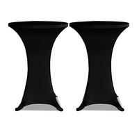 2 x Table Covers for Bar Table, Diameter 80 cm, Black, Elastic Stretch Cover Made of Polyester and Spandex, Washable up to 40°C, Non-Slip, Ideal for Wedding, Reception, Dining Room and Living Room