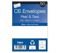 2 X Tallon Just Stationery C6 Peel & Seal Envelopes - White (Pack of 50)