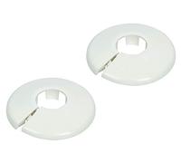2 x Talon Pipe Covers/Collars for Pipes - The Quick Way to Tidy Pipework (White, 18mm)