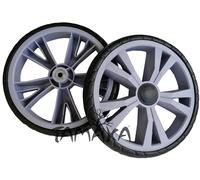 2 x TAMAKA® Premium XL Large Replacement Spare Wheels for TWO WHEELED Shopping Trolleys and Carts with Strong Durable Heavy Duty Metal Spindle