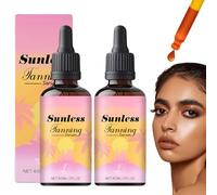 2 x tanning drops, self-tanning drops, brown drops, lower tanning drops, melanin drops to improve natural skin tone for a real sun-kissed glow without sun damage