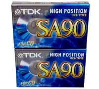 2 X TDK SA90 Type II Chrome Blank Audio Media Recording Cassette Tape NEW SEALED