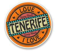 2 x Tenerife Canary Islands Vinyl Decal Sticker Bike Laptop Luggage Travel #5515 (10cm x 10cm)