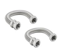 2 x Tesla Ridgeline Tap Connector - 15mm Copper Compression x 1/2″ BSP Female, 300mm - FC-CC15-12-300 (Two Pack)