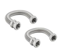 2 X Tesla Ridgeline Tap Connector, 15mm Copper Compression X 1/2 Bsp Female, 300mm (Two Pack)
