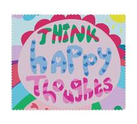 2 x 'Think Happy Thoughts' Microfibre Lens/Glasses Cleaning Cloths (LC00029286)