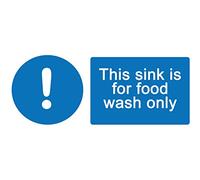 2 x This sink is for food wash only Info Label Sign Removable Self Adhesive Waterproof Durable Vinyl Label Sticker 225mm x 106mm