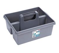 2 x Tidy Organiser Cleaning Caddy Tote Tray Large Strong Cleaners Carry Tray Basket
