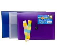 2 X Tiger 13 part A4 expander file with elastic closure - assorted colours x 1 single