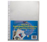 2 X Tiger A4 expanding poly punched pockets files - pack of 5 wallets