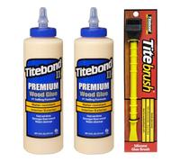2 x Titebond II Premium 473 ml Weatherproof Wood Glue for Indoor and Outdoor Use + Titebrush Glue Applicator, Glue Brush, Black