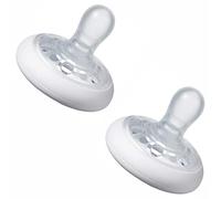 2 x Tommee Tippee Closer to Nature Breast-Like Dummy & Soother with Natural, BPA-Free Silicone & Orthodontic Design for Newborn, Baby & Child, 0-6 Months