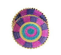 2 x Traditional Chaba Roti Naan Chapati Basket Set of 2 - Handwoven Changaer Bread Serving Trays for Pakistani & Indian Meals, Home Kitchen & Restaurant Use