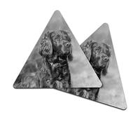 2 x Triangle Coaster - BW - Red Cocker Spaniel Dog Cork Backed MDF Glossy Tea Coffee Accessory #39192