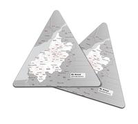 2 x Triangle Coasters - Bristol District Cork Backed MDF Glossy Tea Coffee Accessory #55511