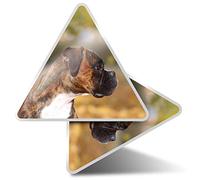 2 x Triangle Stickers 10 cm - Cute Boxer Puppy Dog Pet Fun Decals for Laptops,Tablets,Luggage,Scrap Booking,Fridges #2694